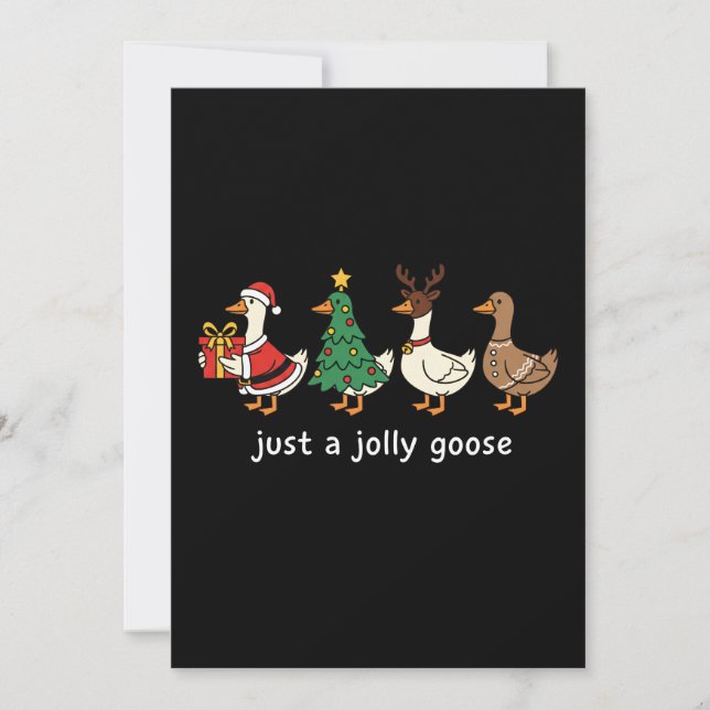 Cartes Pour Fêtes Annuelles Drôle de "Simple petit jars joyeux" Mignon dessin  (Devant)