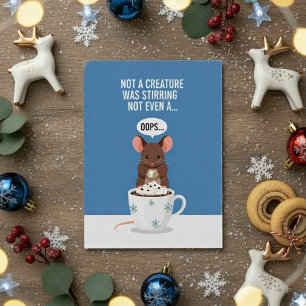 Cartes Pour Fêtes Annuelles Drôle de souris de Noël sans créature agitée