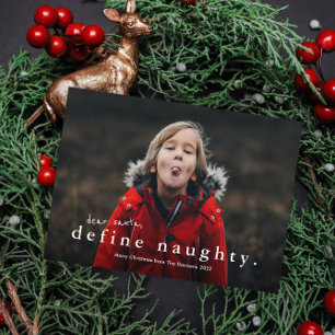 Cartes Pour Fêtes Annuelles Drôle Define Naughty Photo Noël