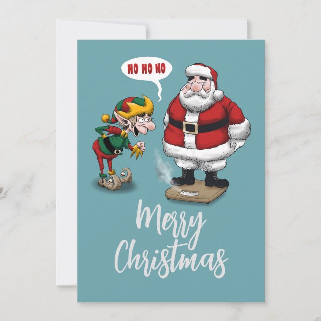 Cartes Pour Fêtes Annuelles Drôle dessin de Noël (Devant)