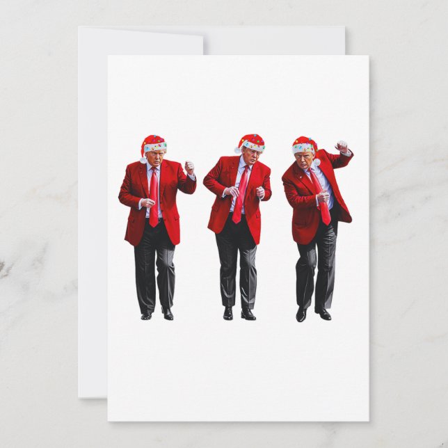 Cartes Pour Fêtes Annuelles Drôle Donald Trump Dansant le président Noël (Devant)