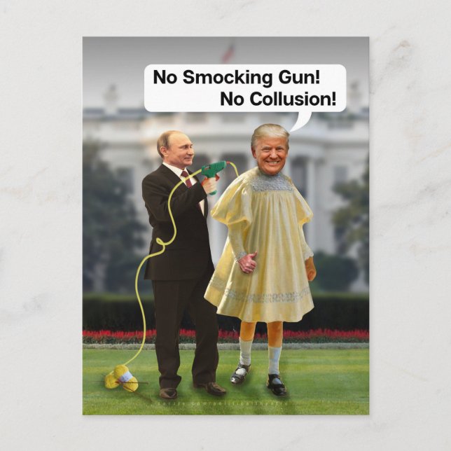 Cartes Pour Fêtes Annuelles Drôle Donald Trump Poutine Fumer la plaisanterie d (Devant)