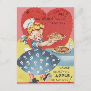 Cartes Pour Fêtes Annuelles Drôle Étrange Tarte Aux Pommes Hachées Serveuse Sa