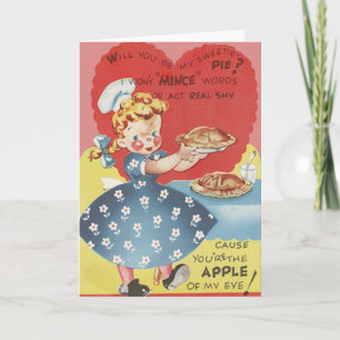 Cartes Pour Fêtes Annuelles Drôle Étrange Tarte Aux Pommes Hachées Serveuse Sa