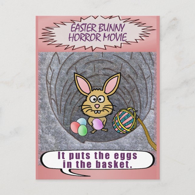 Cartes Pour Fêtes Annuelles Drôle film d'horreur lapin de Pâques (Devant)