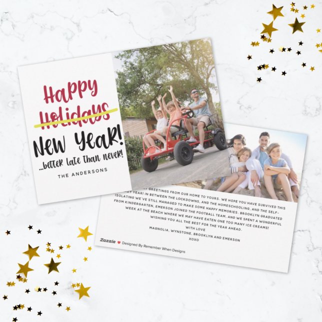 Cartes Pour Fêtes Annuelles Drôle fin heureux photo du Nouvel An (Créateur téléchargé)