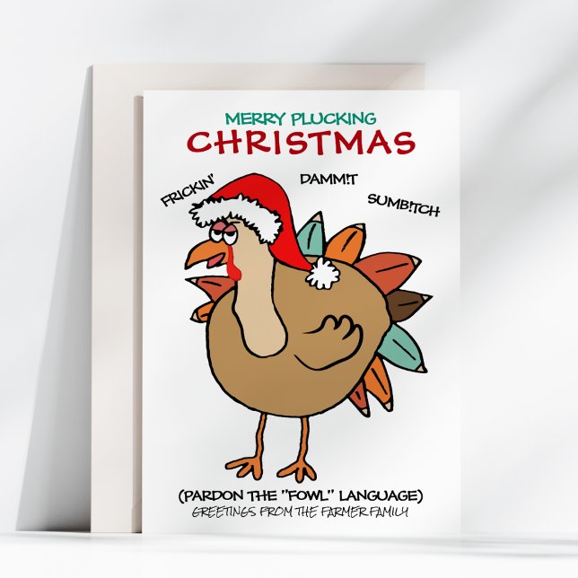 Cartes Pour Fêtes Annuelles Drôle Fowl Turquie Santa Hat Noël (Créateur téléchargé)
