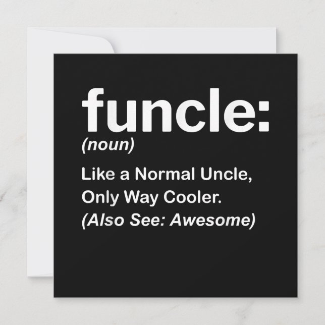 Cartes Pour Fêtes Annuelles Drôle Funcle Définition Cadeau | Cadeaux Oncle (Devant)