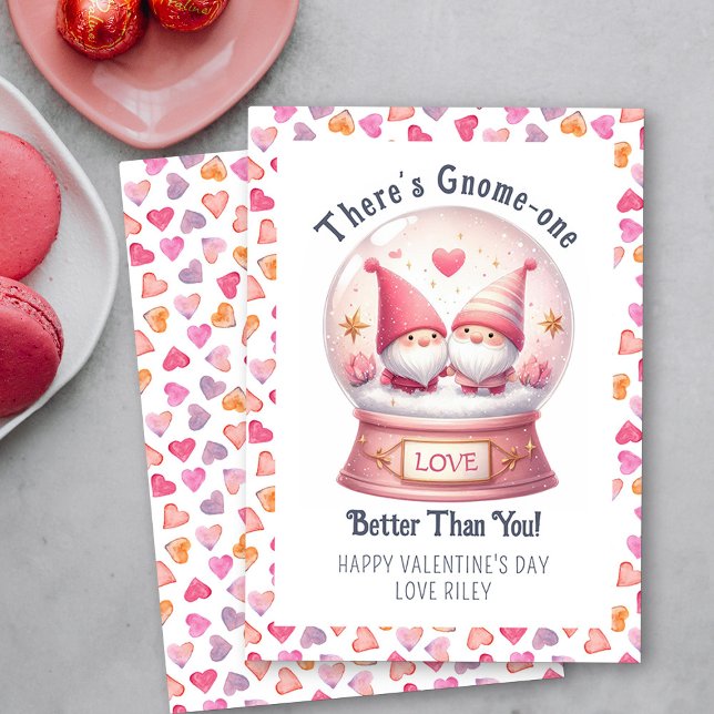Cartes Pour Fêtes Annuelles Drôle Gnome One Better Than You Valentine's Day (Funny Valentine Card .. There's Gnome-one better than you - Order Printed or Instand Download)