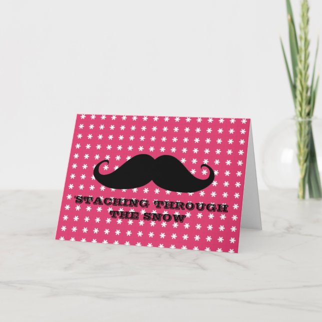 Cartes Pour Fêtes Annuelles Drôle hipster moustache vacances xmas moustaches (Devant)