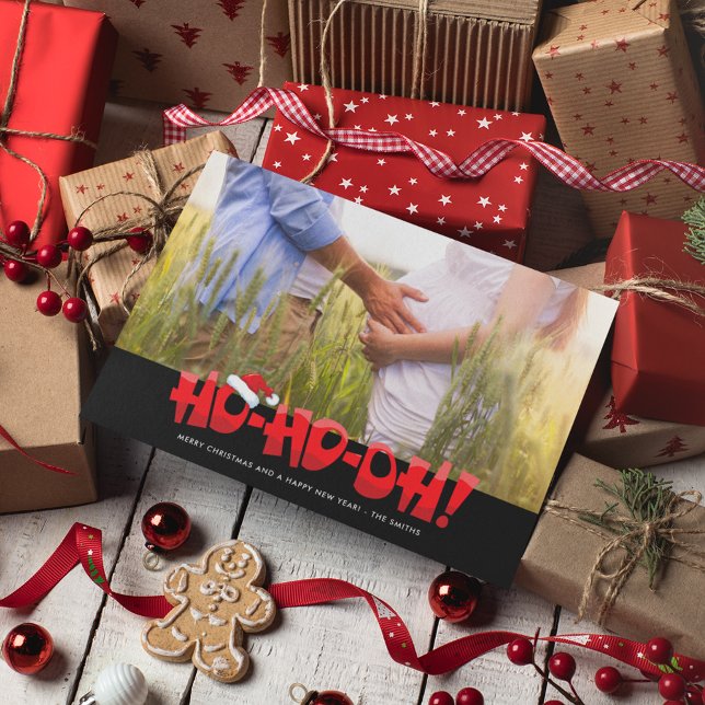 Cartes Pour Fêtes Annuelles Drôle Ho Ho Oh Nous attendons Noël (Créateur téléchargé)