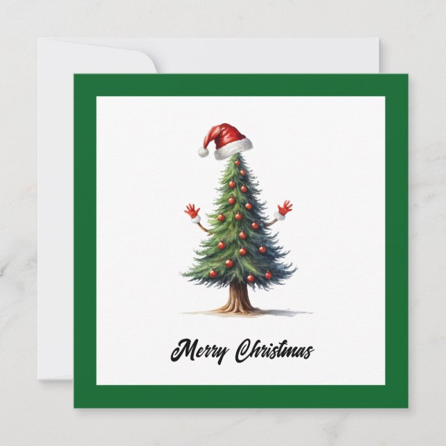 Cartes Pour Fêtes Annuelles Drôle Humour Cartoon Joyeux Balls d'arbre de Noël (Devant)