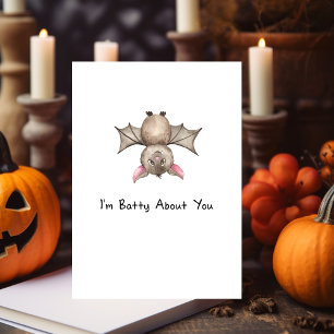 Cartes Pour Fêtes Annuelles Drôle Je suis Batty à propos de toi Halloween Wate