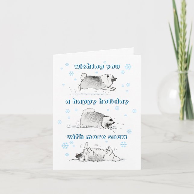 Cartes Pour Fêtes Annuelles Drôle Keeshond Chien Cartoon | Noël aux boules de  (Devant)