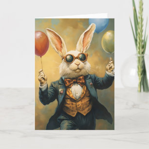 Cartes Pour Fêtes Annuelles Drôle lapin et ballons de Pâques