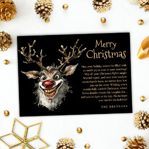 Cartes Pour Fêtes Annuelles Drôle Mal Naughty Reindeer Joyeux Noël