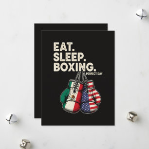 Cartes Pour Fêtes Annuelles Drôle Manger Dormir Répéter Boxe