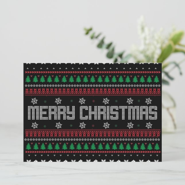 Cartes Pour Fêtes Annuelles Drôle Mauvais Joyeux motif de Noël (Debout devant)