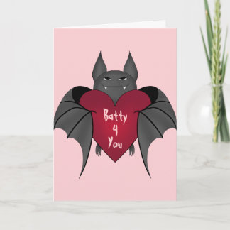 Cartes Pour Fêtes Annuelles Drôle mignon goth Valentines Jour batty pour vous