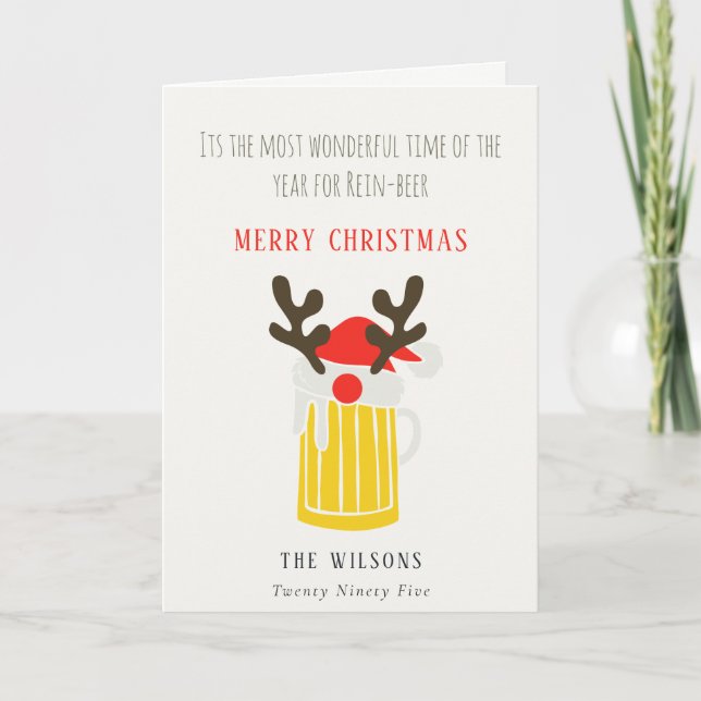 Cartes Pour Fêtes Annuelles Drôle Mignon Merveilleux Moment Pour la bière de R (Devant)