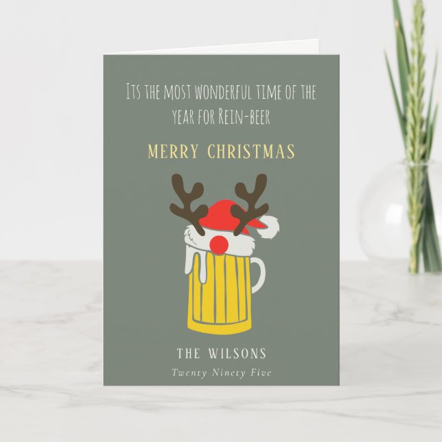 Cartes Pour Fêtes Annuelles Drôle mignon Merveilleux Temps Pour La bière Rein  (Devant)