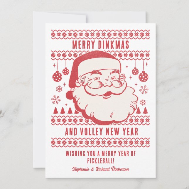 Cartes Pour Fêtes Annuelles Drôle moche Sweat de Noël Custom Pickleball (Devant)