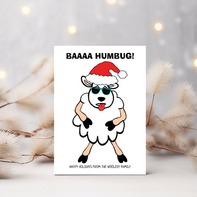 Cartes Pour Fêtes Annuelles Drôle mouton Scrooge Baa Humbug Noël (Créateur téléchargé)
