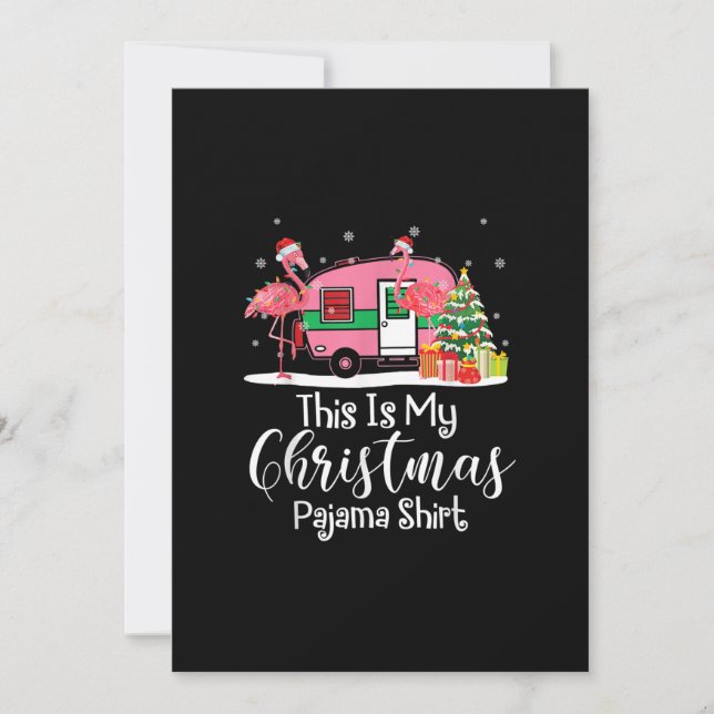 Cartes Pour Fêtes Annuelles Drôle Noël Flamant rose cadeau Camper (Devant)
