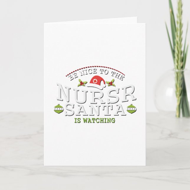 Cartes Pour Fêtes Annuelles Drôle Noël infirmière cadeaux (Devant)