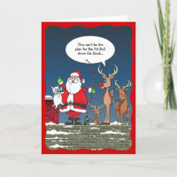 Drôle Noël Père Noël Pêche Chien Reindeer