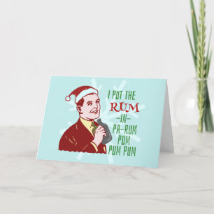 Cartes Pour Fêtes Annuelles Drôle Noël Retro Rhum Boire Homme Vacances