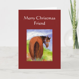 Cartes Pour Fêtes Annuelles Drôle Noël Traitements Chevaux Derrière l'Humour