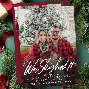 Cartes Pour Fêtes Annuelles Drôle Nous L'Avons Éclairé Script Photo Noël