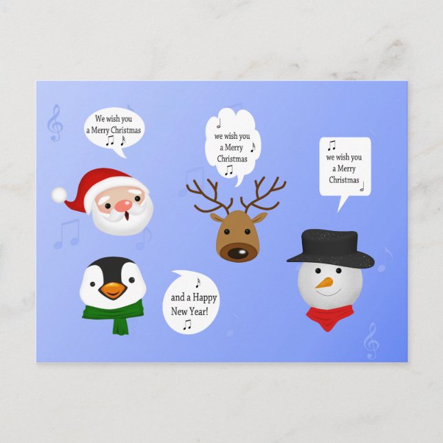 Cartes Pour Fêtes Annuelles Drôle Nous vous souhaitons un joyeux Noël (Devant)