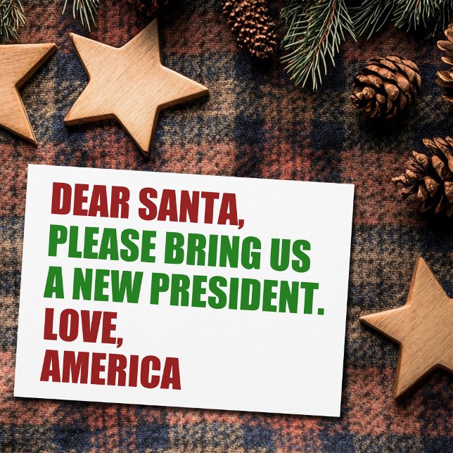 Cartes Pour Fêtes Annuelles Drôle nouveau président politique pour Noël (Créateur téléchargé)