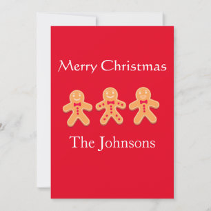 Cartes Pour Fêtes Annuelles Drôle pain d'épice personnalisé Joyeux Noël 
