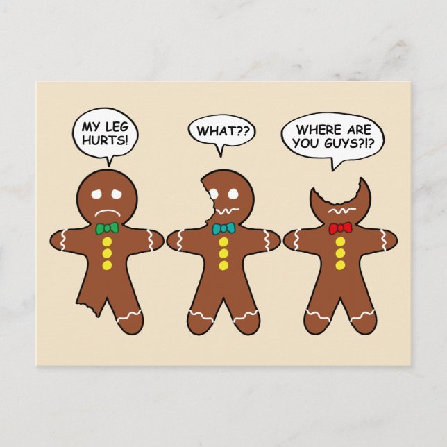 Cartes Pour Fêtes Annuelles Drôle pain d'épices Hommes Cookies (Devant)