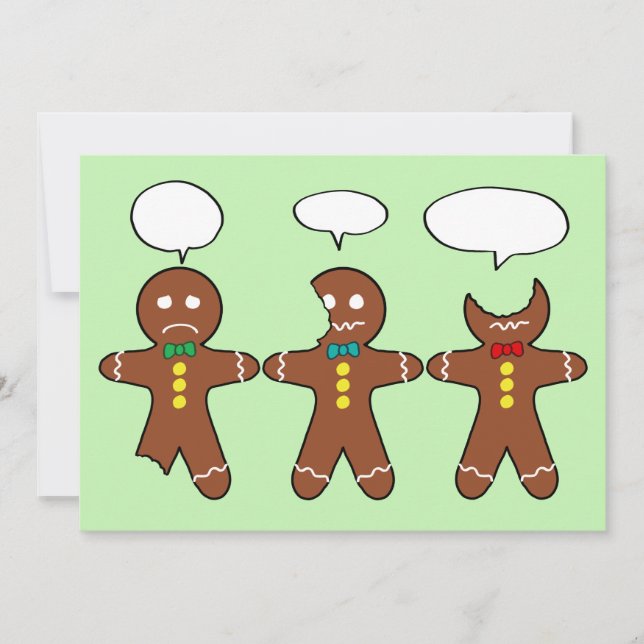 Cartes Pour Fêtes Annuelles Drôle pain d'épices Hommes Cookies Entrez Votre Te (Devant)
