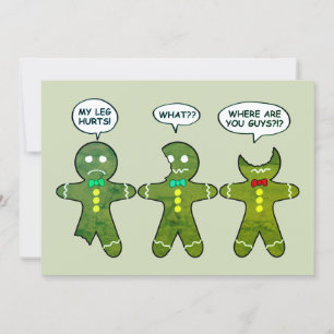 Cartes Pour Fêtes Annuelles Drôle pain d'épices Hommes Cookies Green Holiday C