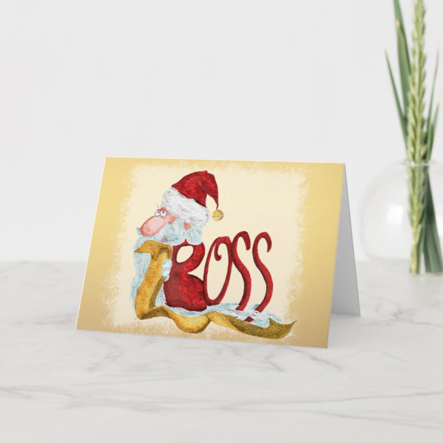 Cartes Pour Fêtes Annuelles Drôle patron Père Noël Noël (Devant)