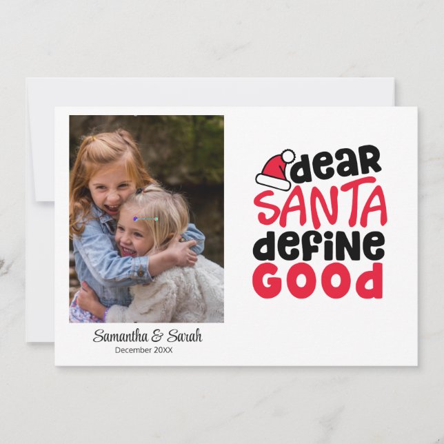 Cartes Pour Fêtes Annuelles Drôle Père Noël Définir Bonne Photo De Vacances (Devant)