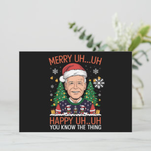 Cartes Pour Fêtes Annuelles Drôle Père Noël Joe Biden Joyeux Euh Noël laid