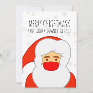 Cartes Pour Fêtes Annuelles Drôle Père Noël Masque Visage Joyeux Masque de Noë