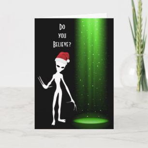 Cartes Pour Fêtes Annuelles Drôle Père Noël 🎅 🛸 OVNI Noël