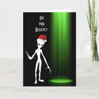 Cartes Pour Fêtes Annuelles Drôle Père Noël 🎅 🛸 OVNI Noël
