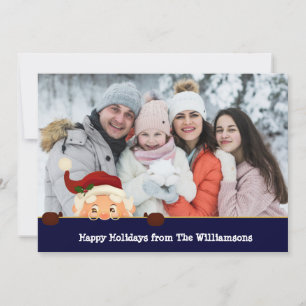 Cartes Pour Fêtes Annuelles Drôle. Père Noël Photo Bombes Bleues Bande de Noël