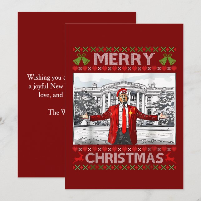 Cartes Pour Fêtes Annuelles Drôle Père Noël Trump Joyeux Noël Mauvais Noël (Devant / Derrière)