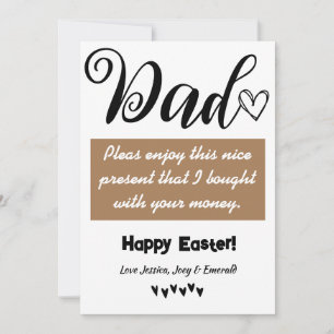 Cartes Pour Fêtes Annuelles drôle personnalisé meilleur papa, joyeuses pâques