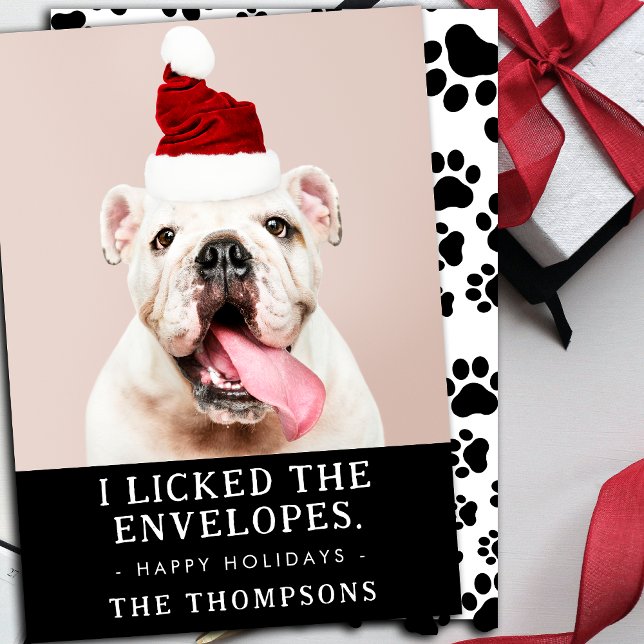 Cartes Pour Fêtes Annuelles Drôle photo de chien personnalisé photo de Noël (Picture of dog is by rawpixel.com / Freepik)