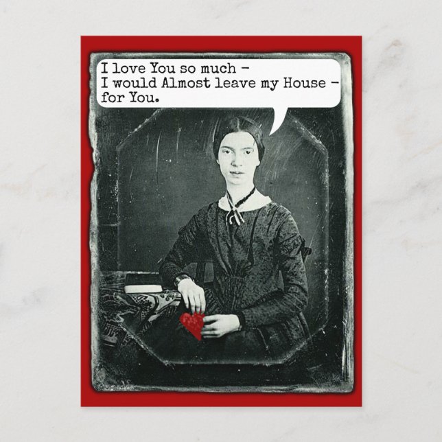 Cartes Pour Fêtes Annuelles Drôle poète Emily Dickinson Saint-Valentin (Devant)